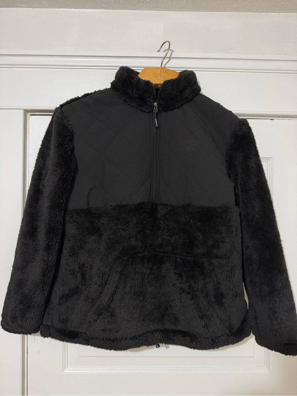 New Balance Women's Black Plush Half-Zip Teddy Jacket